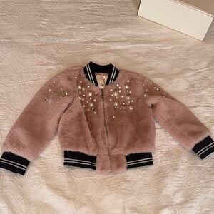 Hannah Kids Pink Puffer Jacket with Sparkle Accents